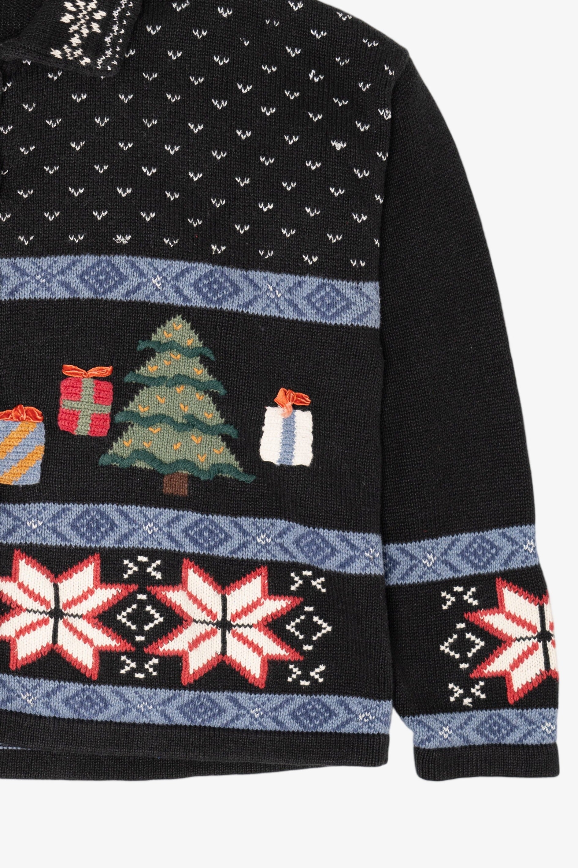 Vintage Black Ugly Christmas Cardigan (2000s)