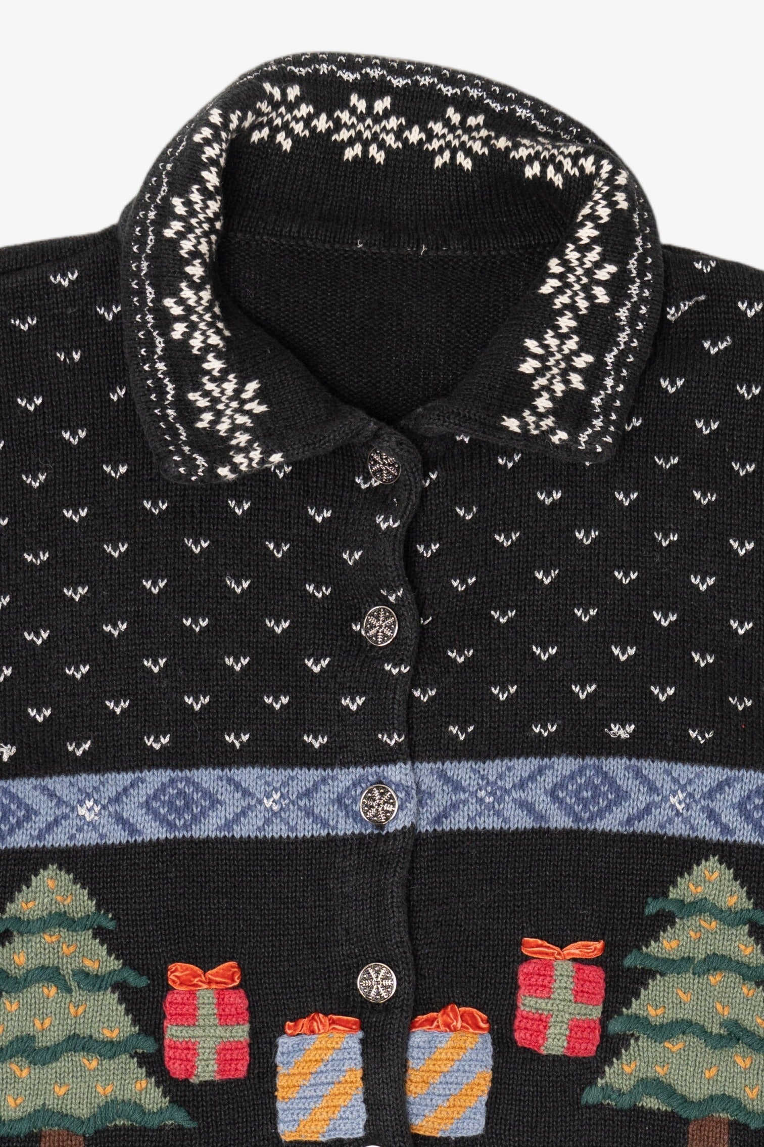 Vintage Black Ugly Christmas Cardigan (2000s)