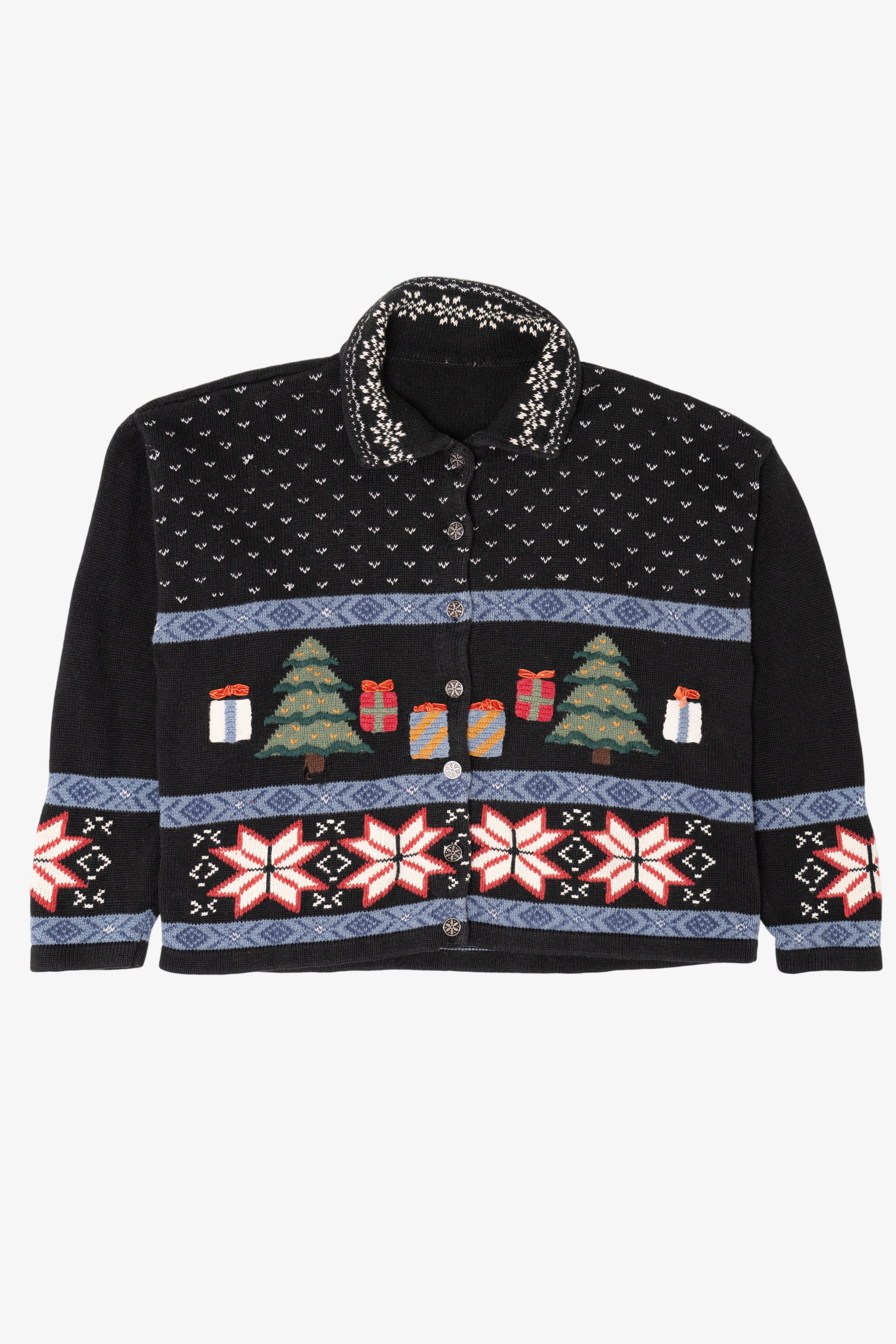 Vintage Black Ugly Christmas Cardigan (2000s)
