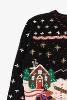 Vintage Black Designers Originals Studio Reindeer Ugly Christmas Cardigan (1990s)