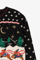 Vintage Black Designers Originals Studio Reindeer Ugly Christmas Cardigan (1990s)