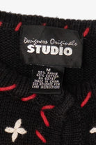 Vintage Black Designers Originals Studio Reindeer Ugly Christmas Cardigan (1990s)