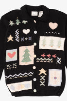 Vintage Black Kathie Lee Ugly Christmas Cardigan (1990s)
