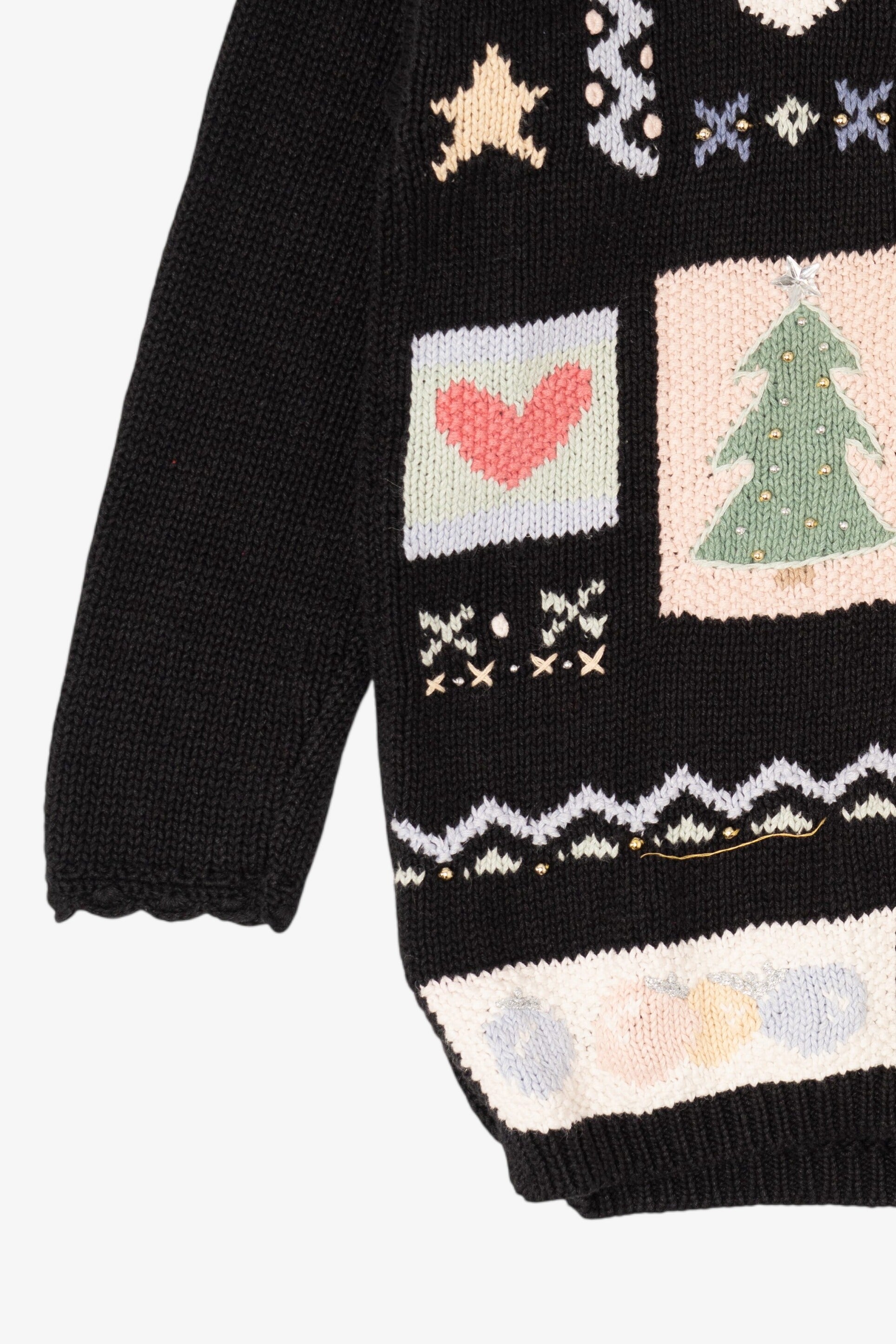 Vintage Black Kathie Lee Ugly Christmas Cardigan (1990s)