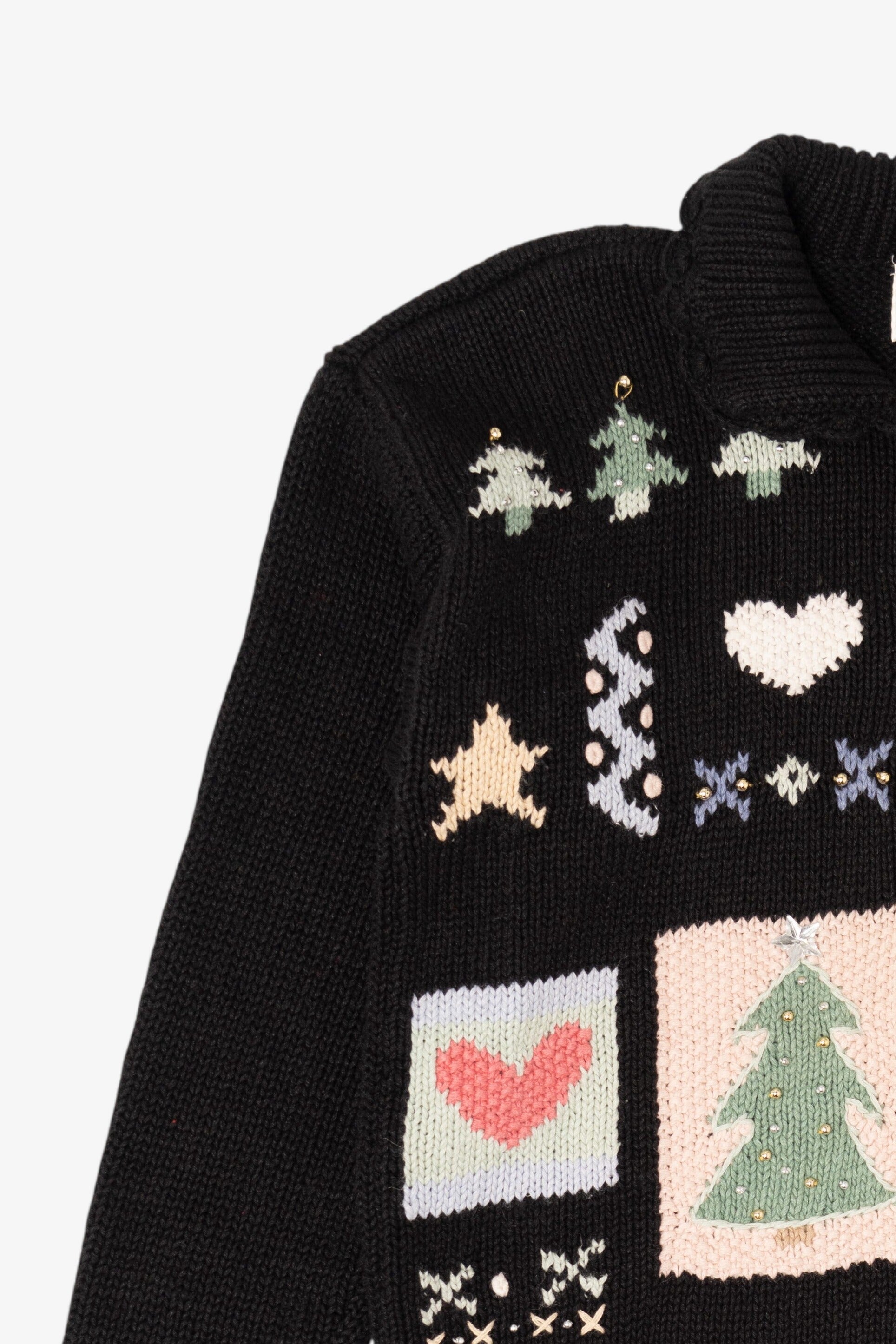 Vintage Black Kathie Lee Ugly Christmas Cardigan (1990s)