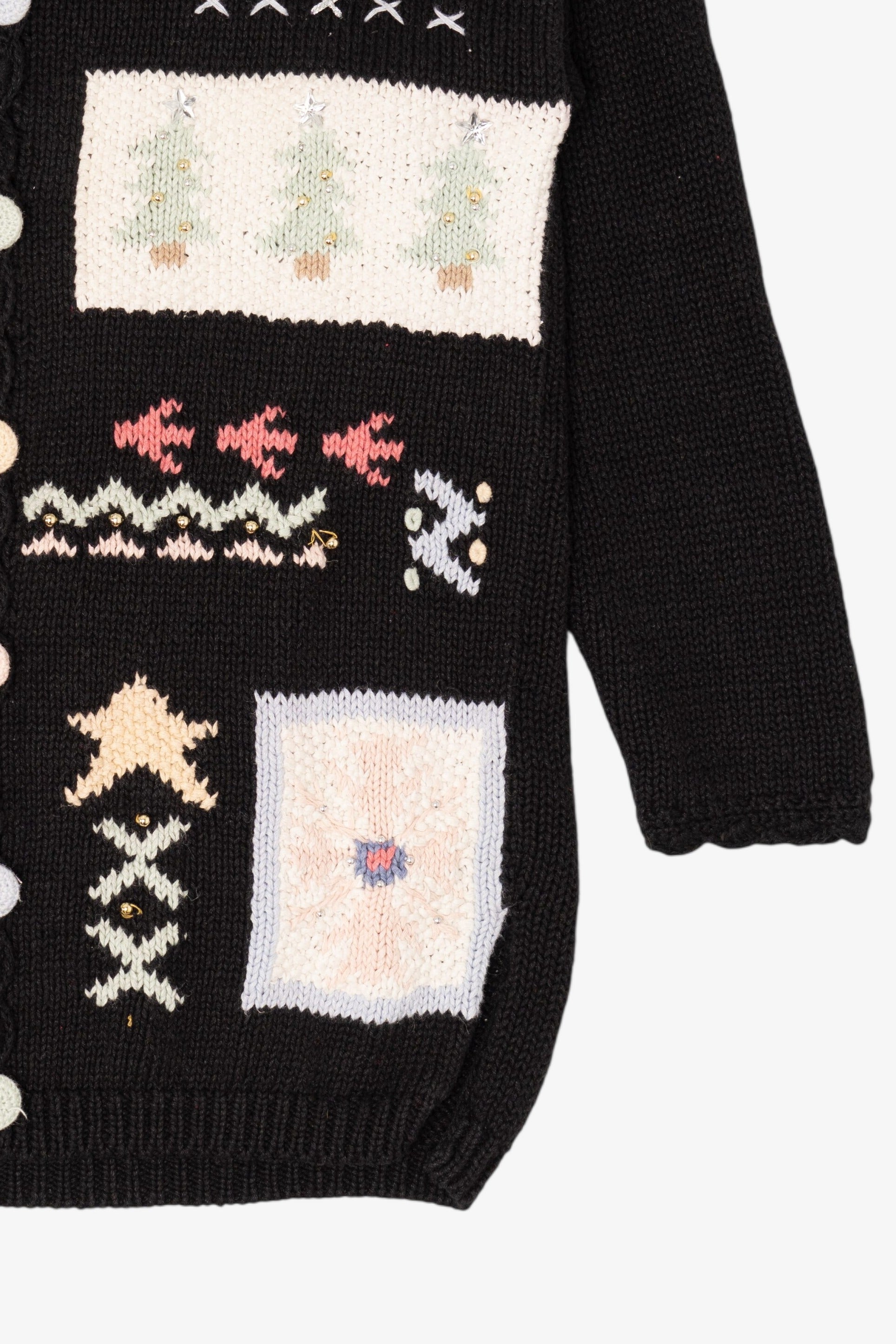 Vintage Black Kathie Lee Ugly Christmas Cardigan (1990s)