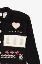Vintage Black Kathie Lee Ugly Christmas Cardigan (1990s)