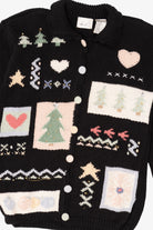 Vintage Black Kathie Lee Ugly Christmas Cardigan (1990s)