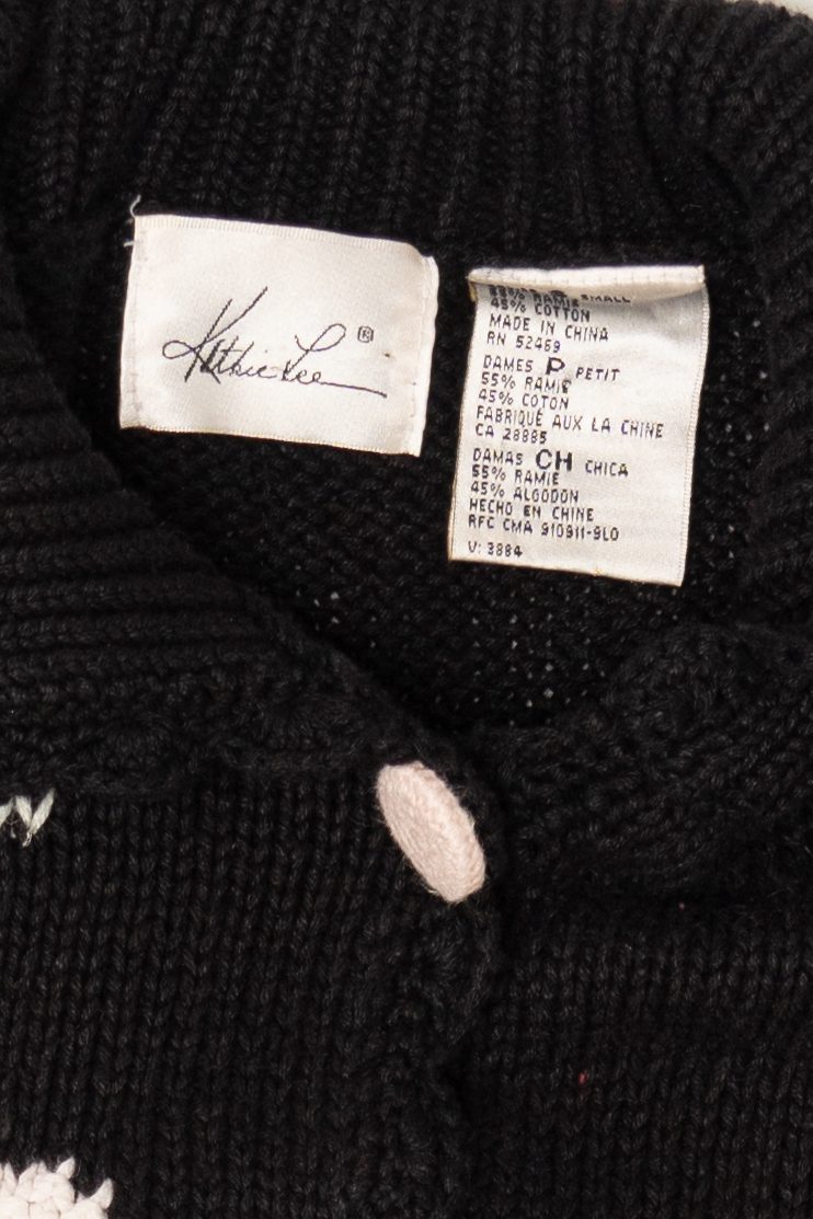 Vintage Black Kathie Lee Ugly Christmas Cardigan (1990s)