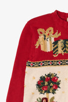 Vintage Red Heirloom Collectible Ugly Christmas Cardigan (1990s)