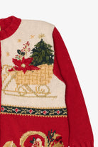 Vintage Red Heirloom Collectible Ugly Christmas Cardigan (1990s)