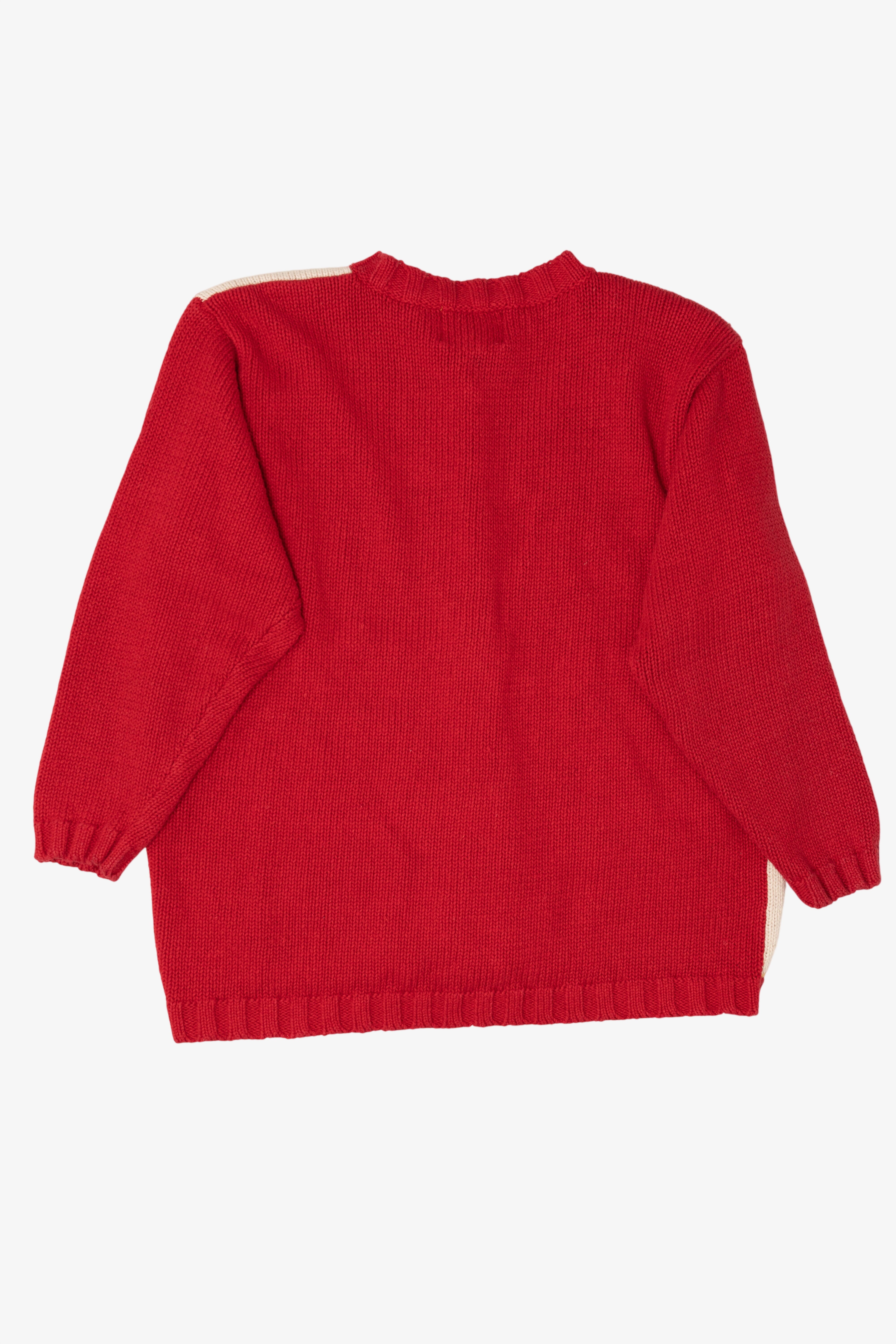 Vintage Red Heirloom Collectible Ugly Christmas Cardigan (1990s)