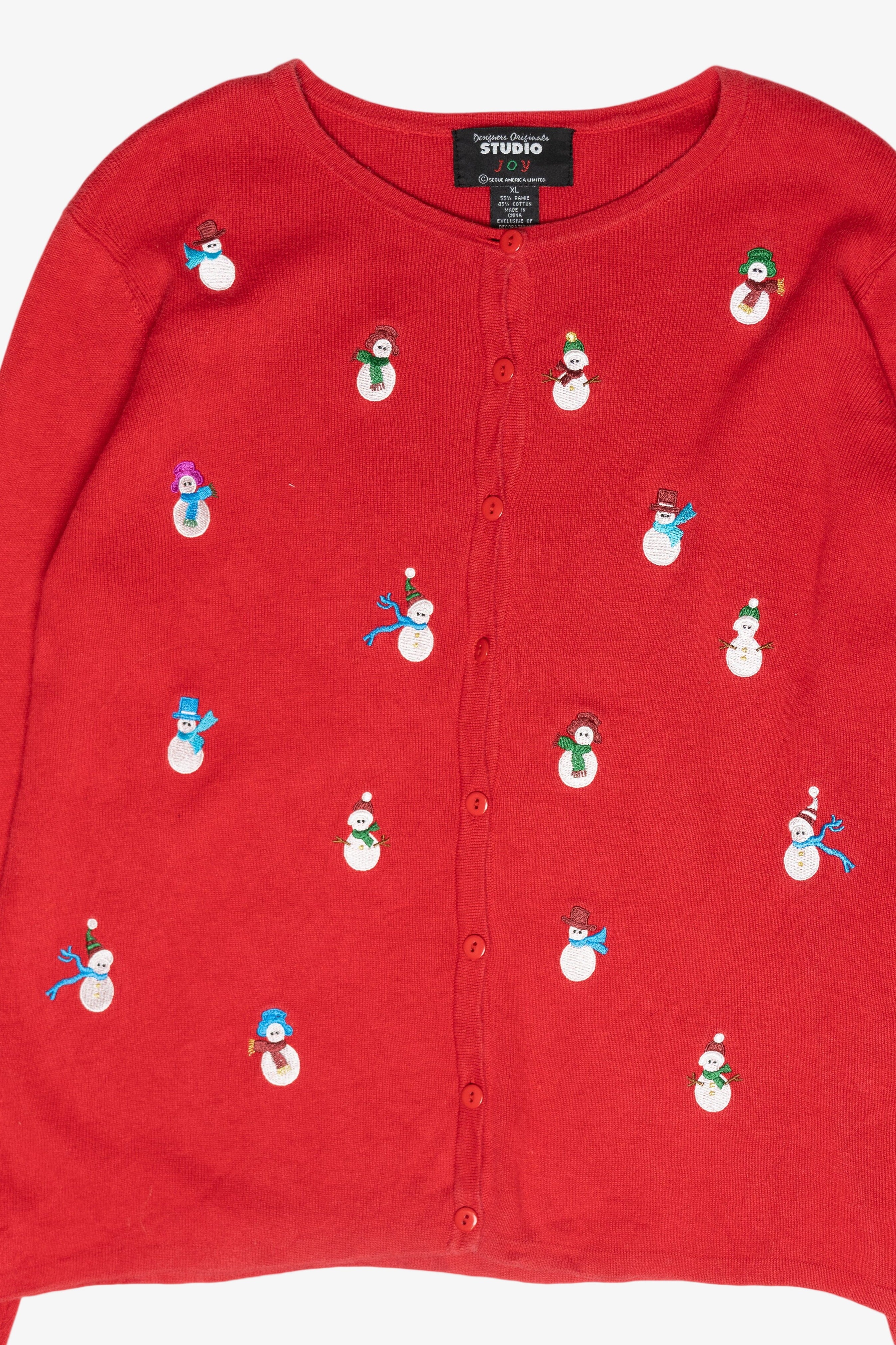 Mini Snowmen Vinage Ugly Christmas Cardigan (2000s)