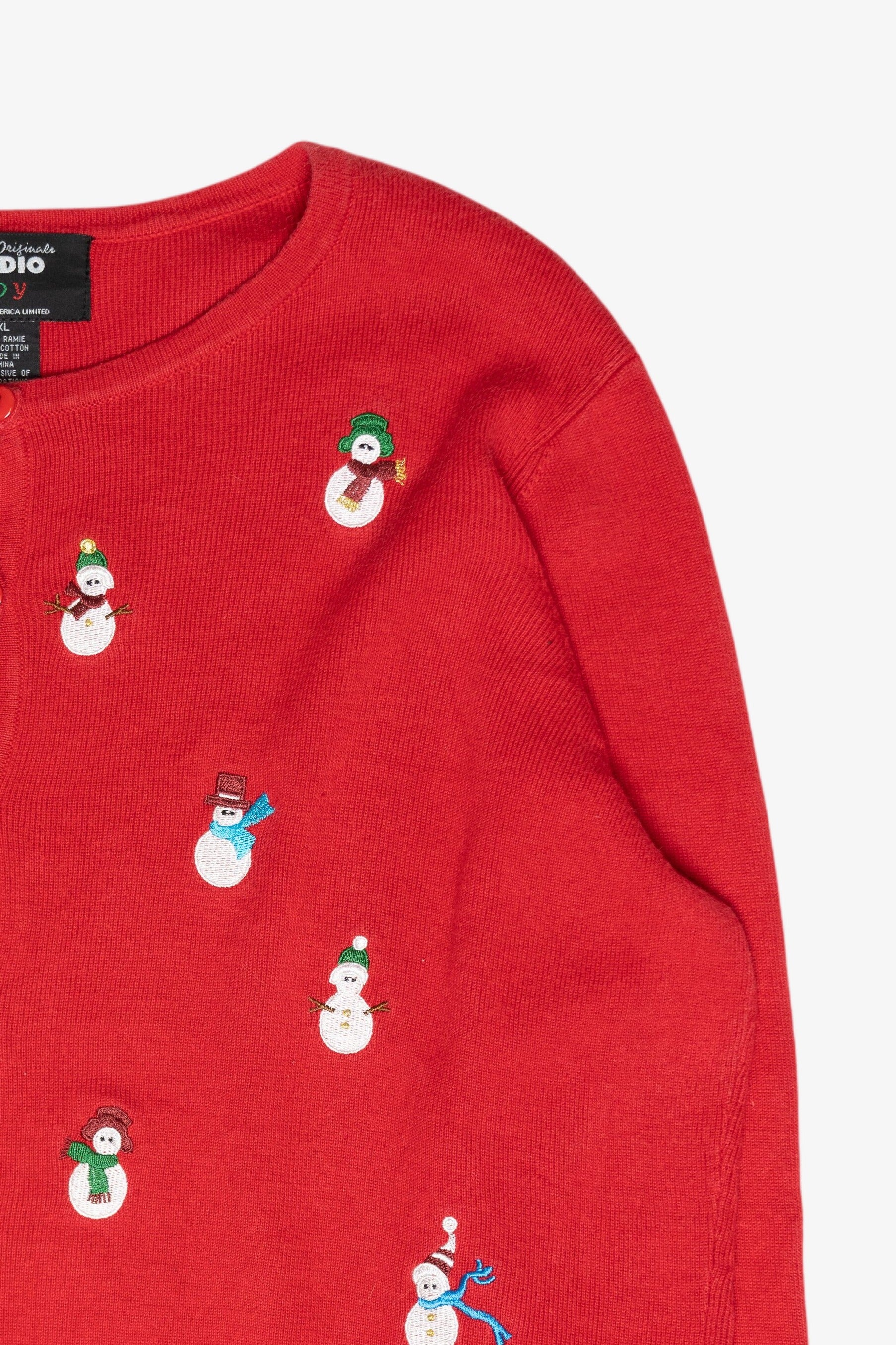 Mini Snowmen Vinage Ugly Christmas Cardigan (2000s)