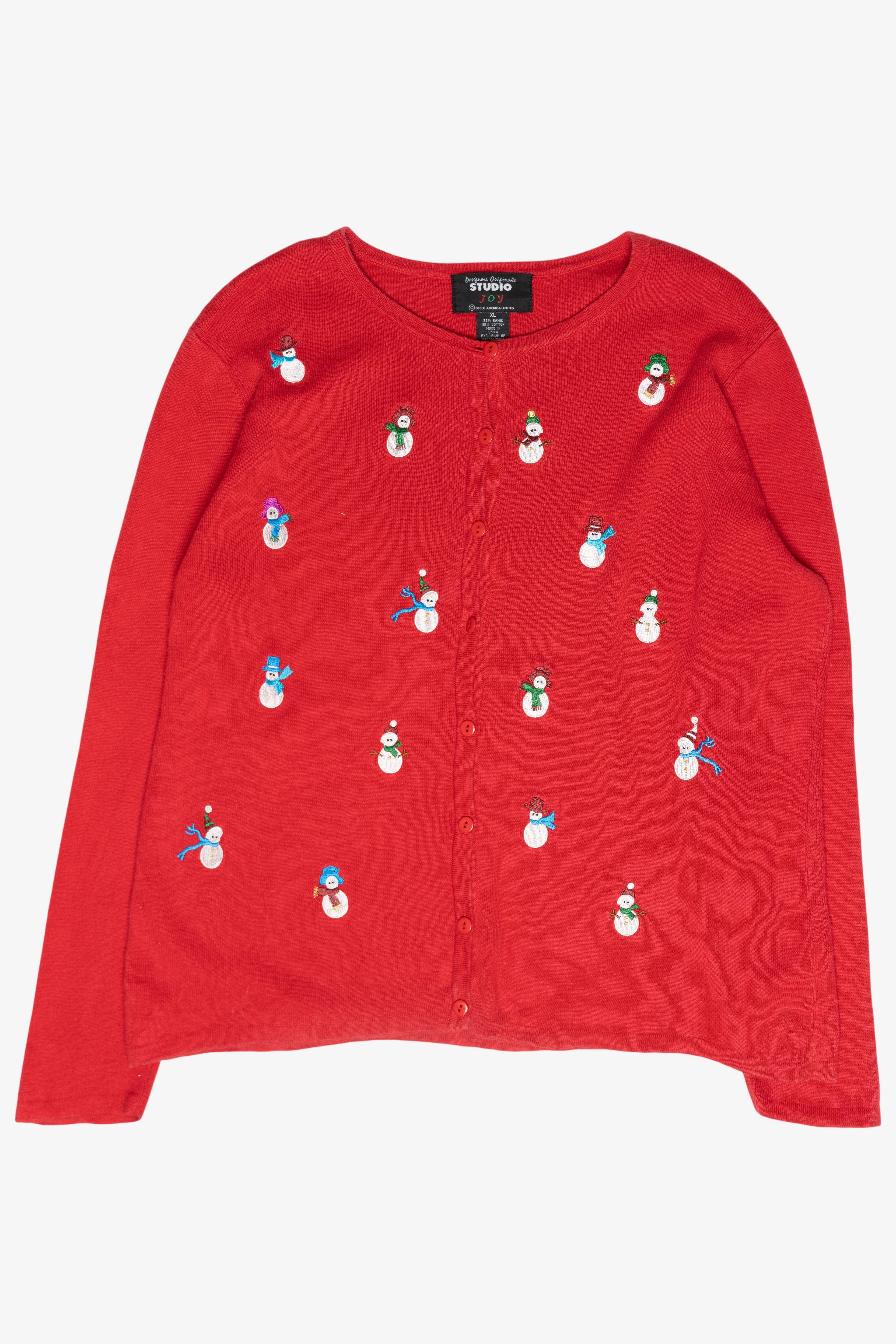 Mini Snowmen Vinage Ugly Christmas Cardigan (2000s)