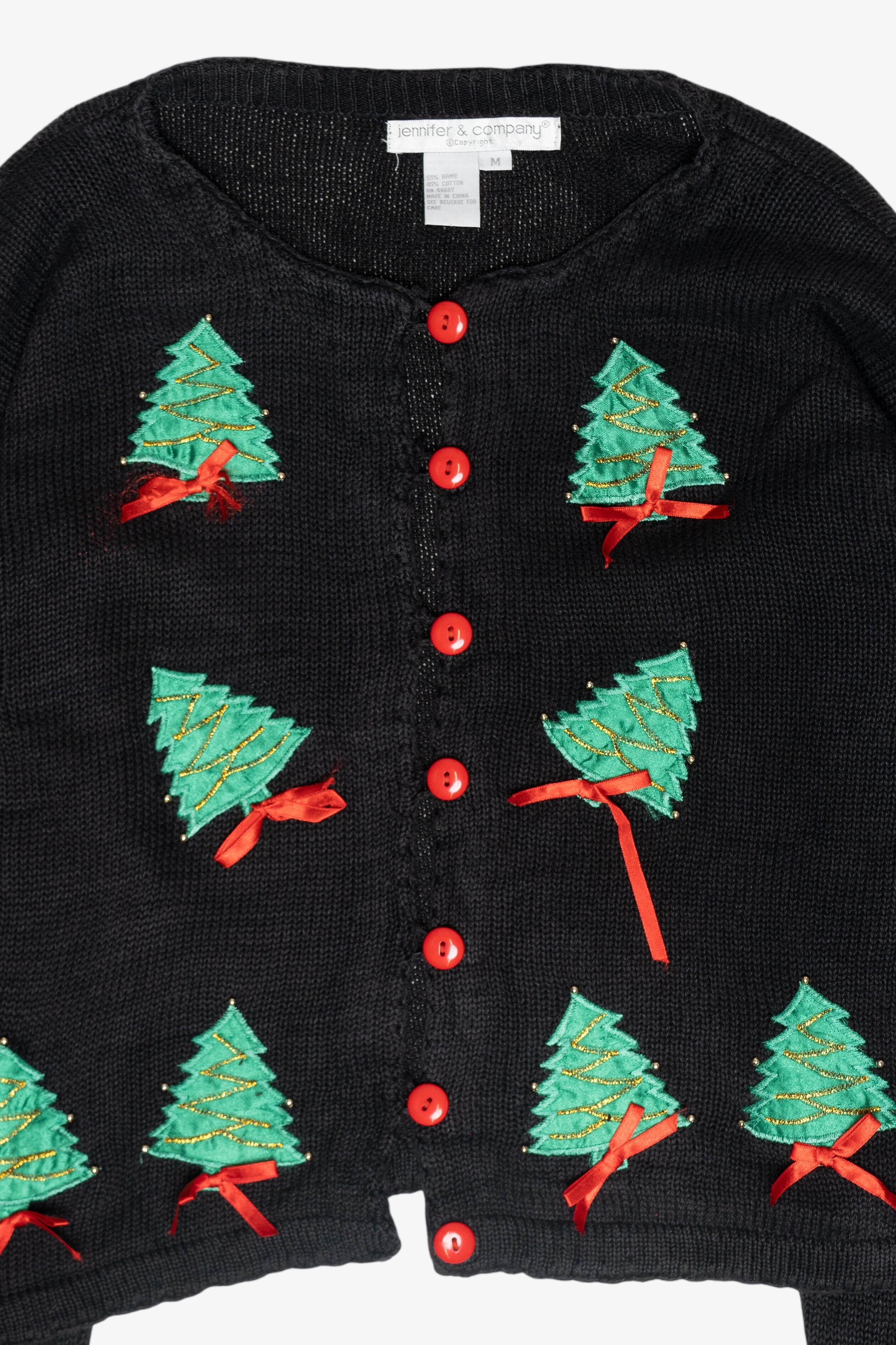 Trees with Ribbons Ugly Vintage Christmas Sweater (2000s)