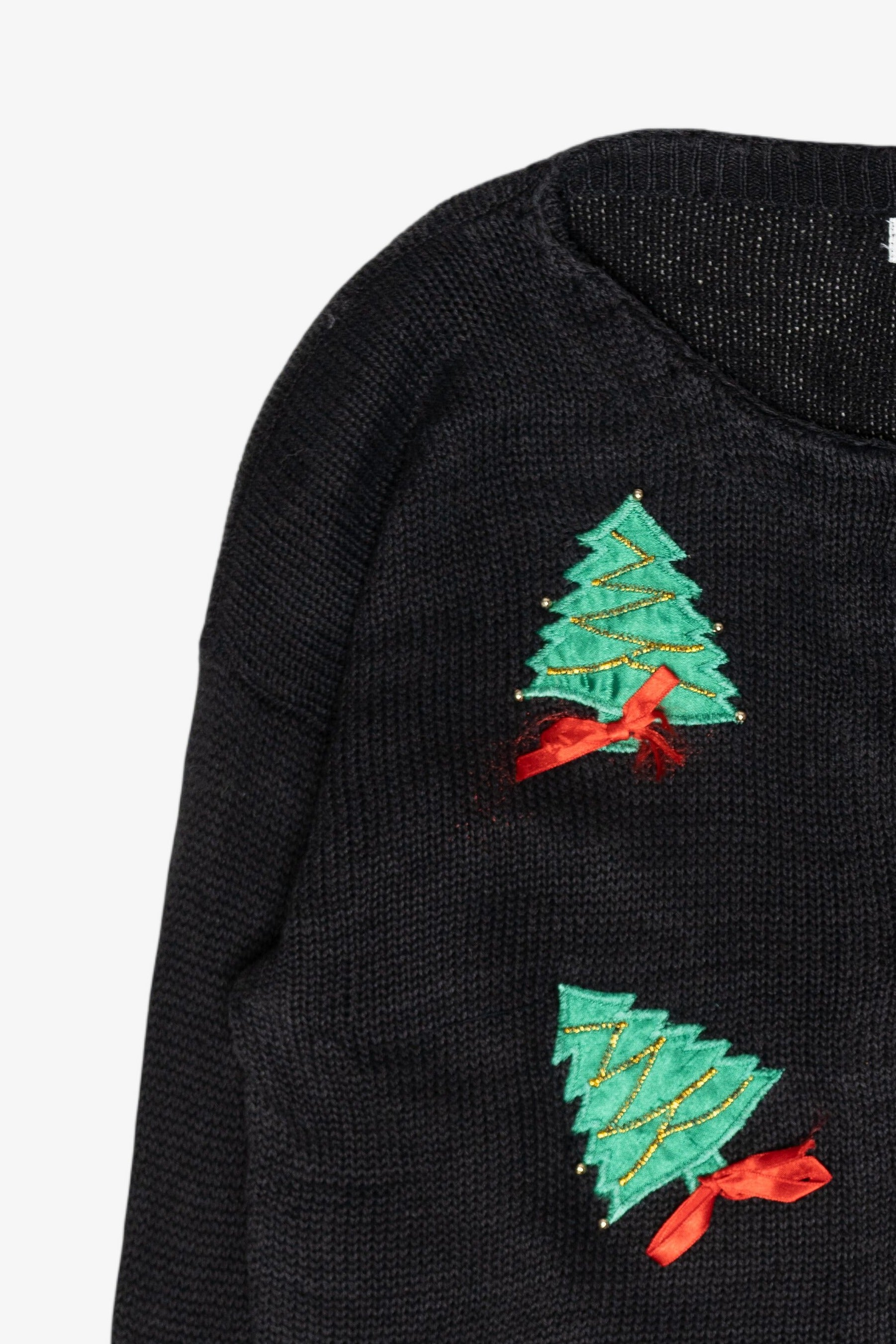 Trees with Ribbons Ugly Vintage Christmas Sweater (2000s)