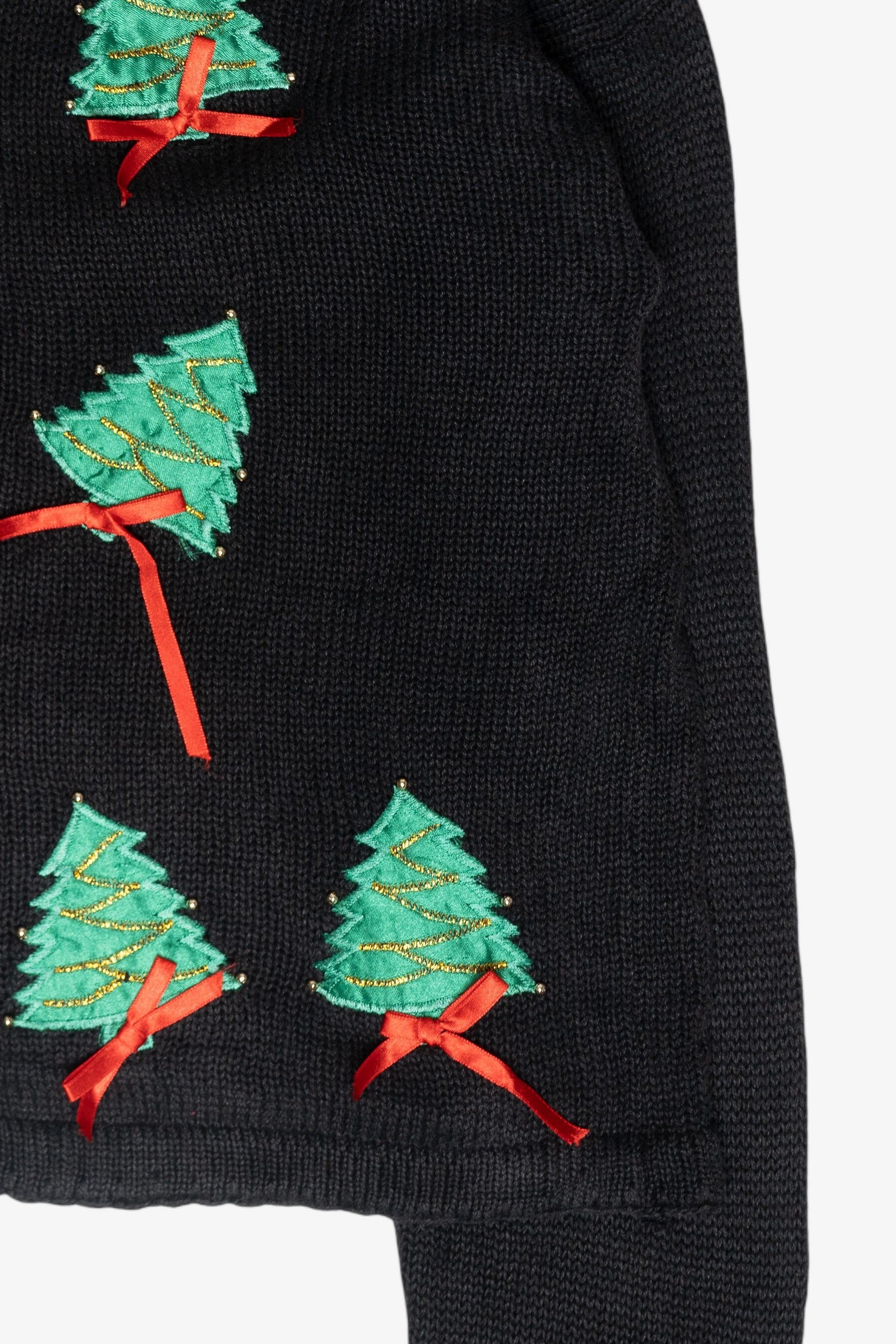 Trees with Ribbons Ugly Vintage Christmas Sweater (2000s)