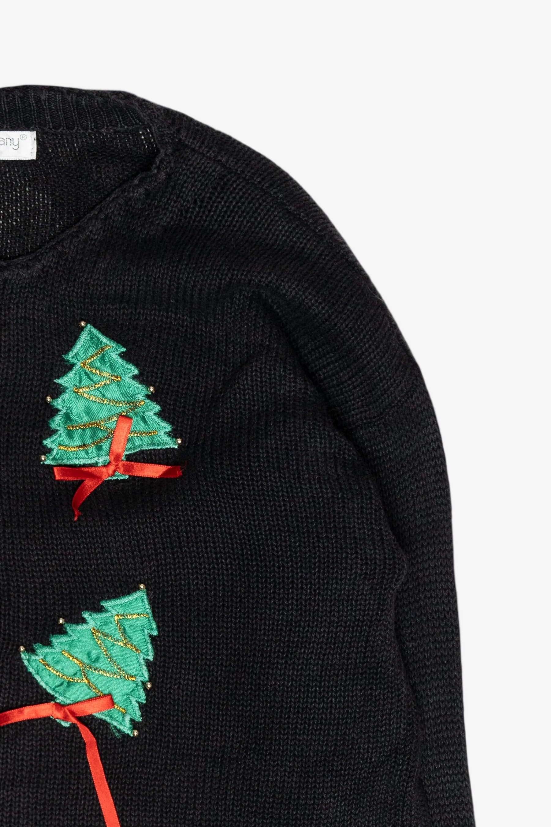 Trees with Ribbons Ugly Vintage Christmas Sweater (2000s)
