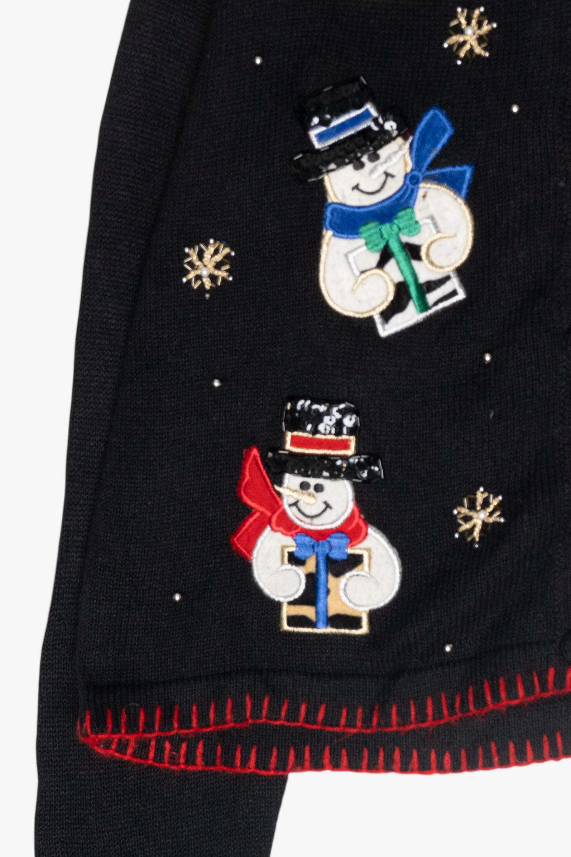 Happy Snowmen Vintage Ugly Christmas Cardigan (1990s)