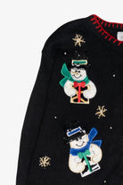Happy Snowmen Vintage Ugly Christmas Cardigan (1990s)