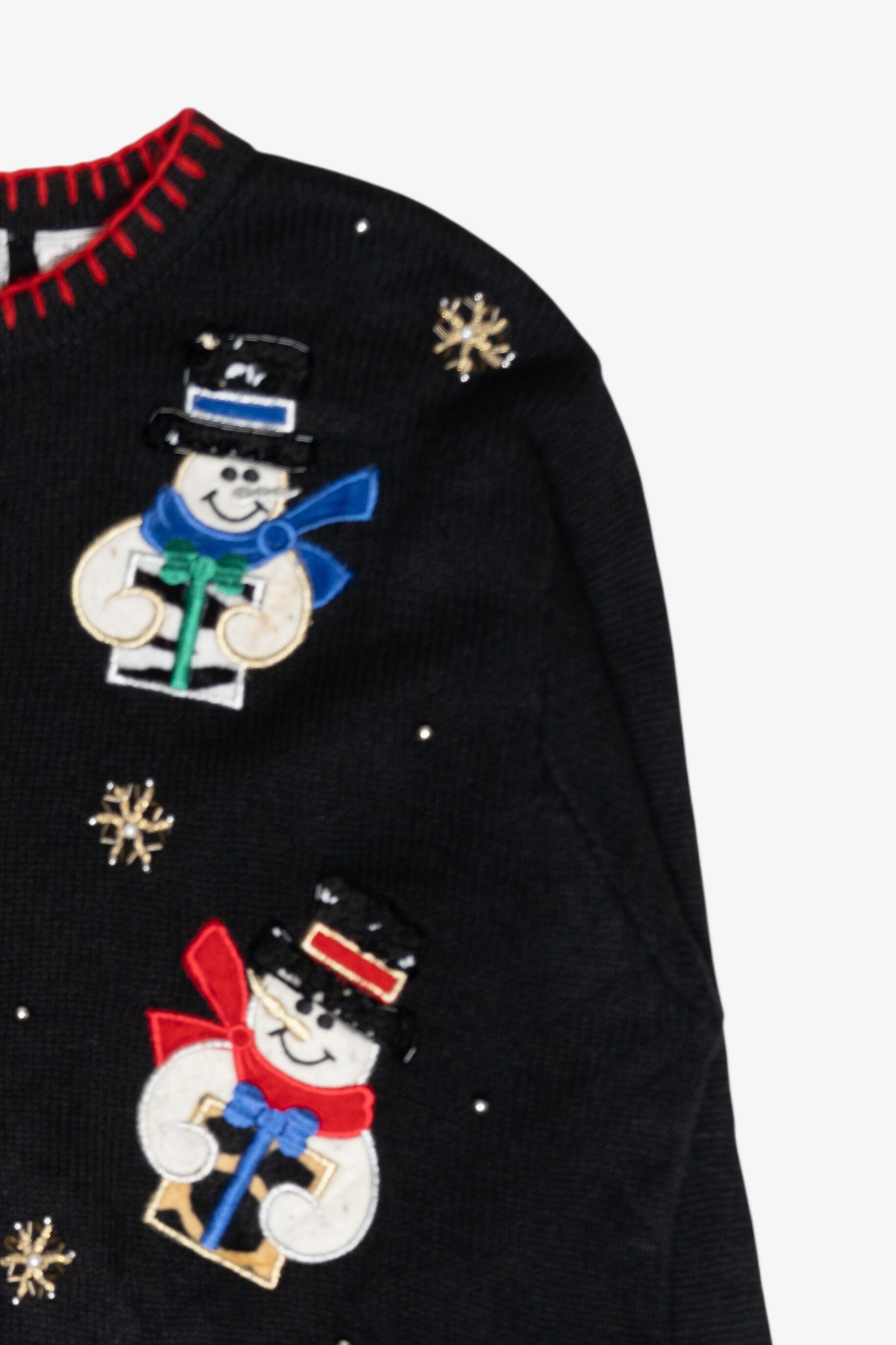Happy Snowmen Vintage Ugly Christmas Cardigan (1990s)