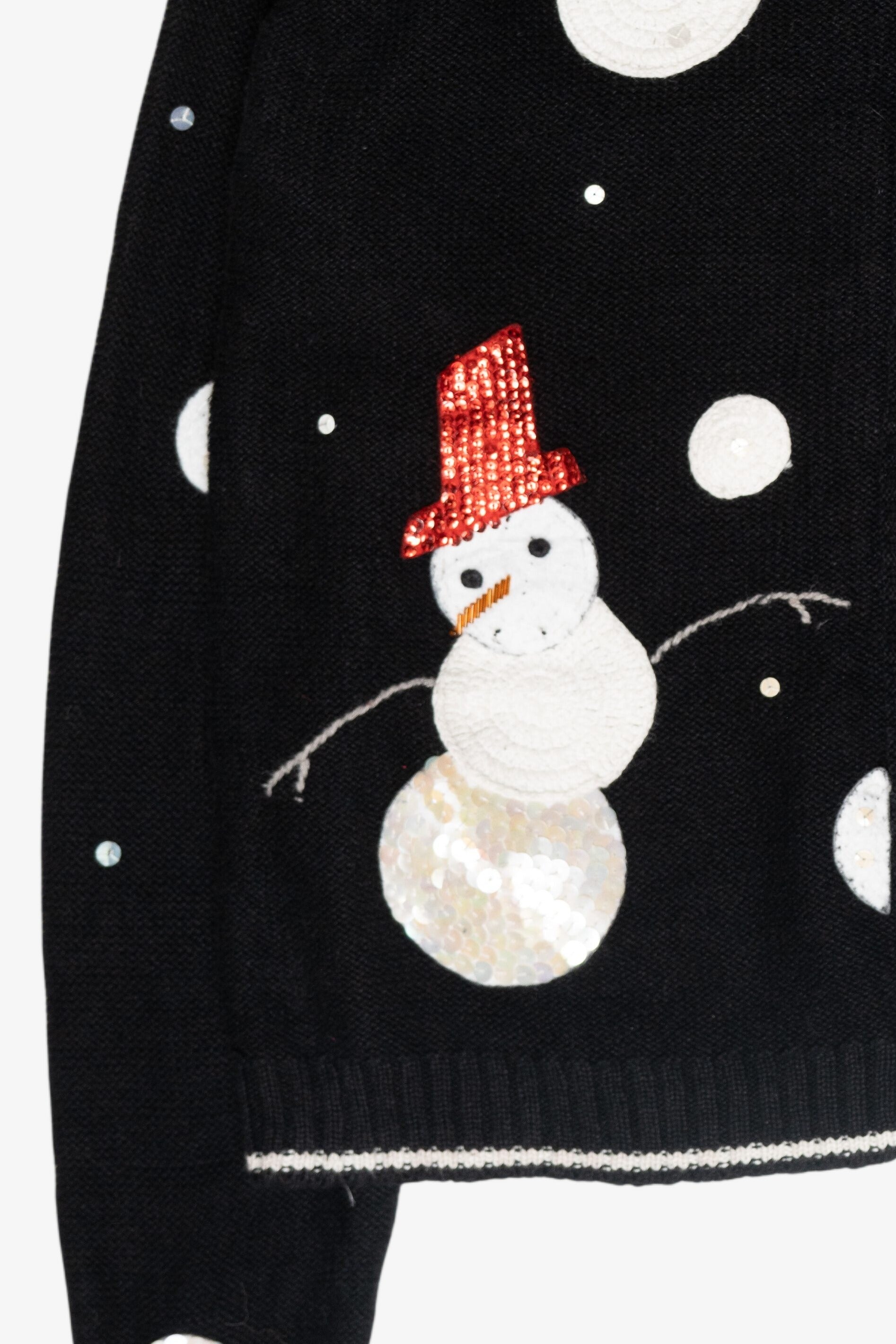 Top Hat Snowmen Vintage Ugly Christmas Cardigan (1990s)