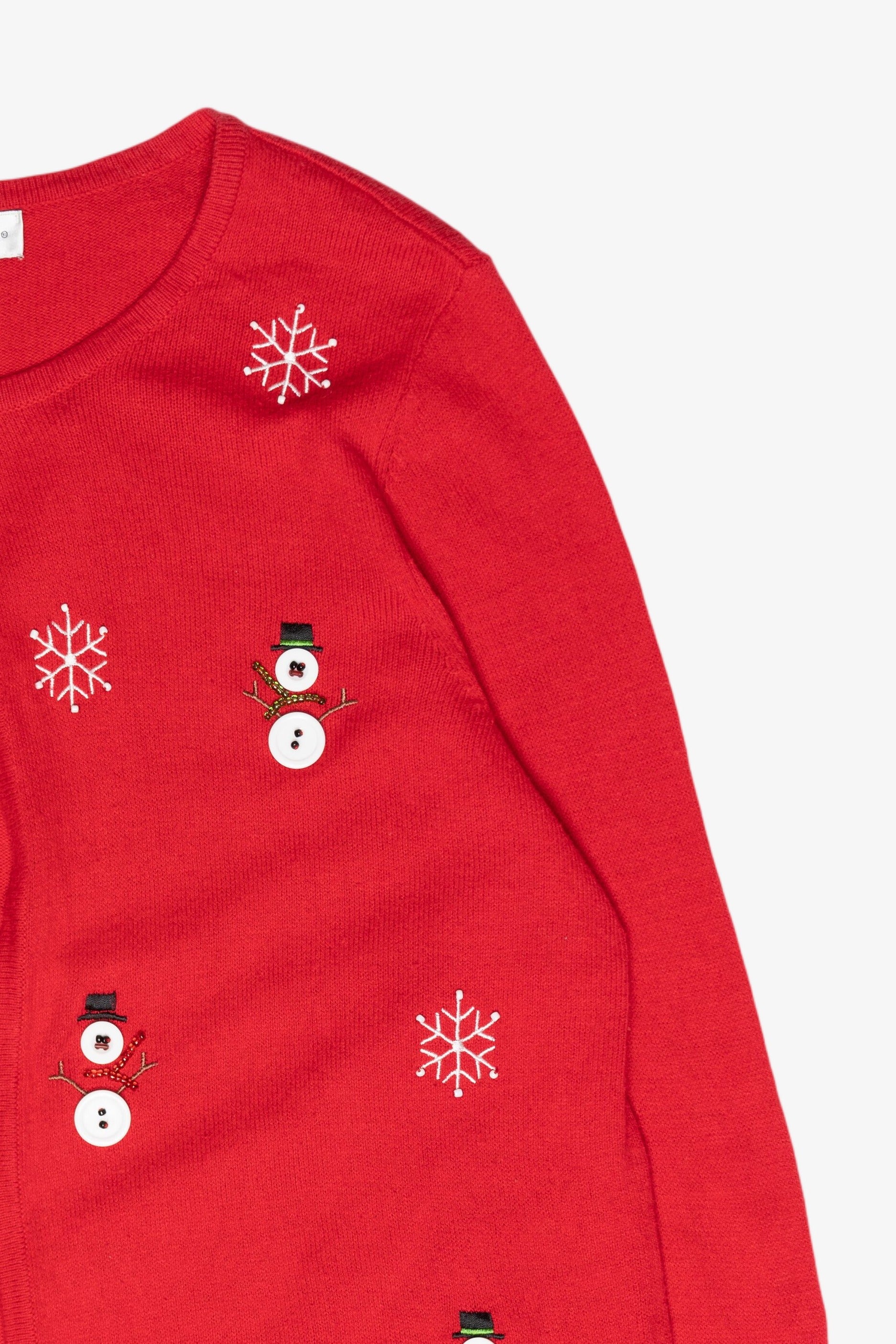 Button Snowmen Vintage Ugly Christmas Cardigan (2000s)