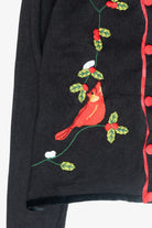 Cardinals Velvet Collar Vintage Ugly Christmas Cardigan (2000s)