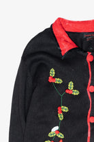 Cardinals Velvet Collar Vintage Ugly Christmas Cardigan (2000s)
