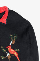 Cardinals Velvet Collar Vintage Ugly Christmas Cardigan (2000s)