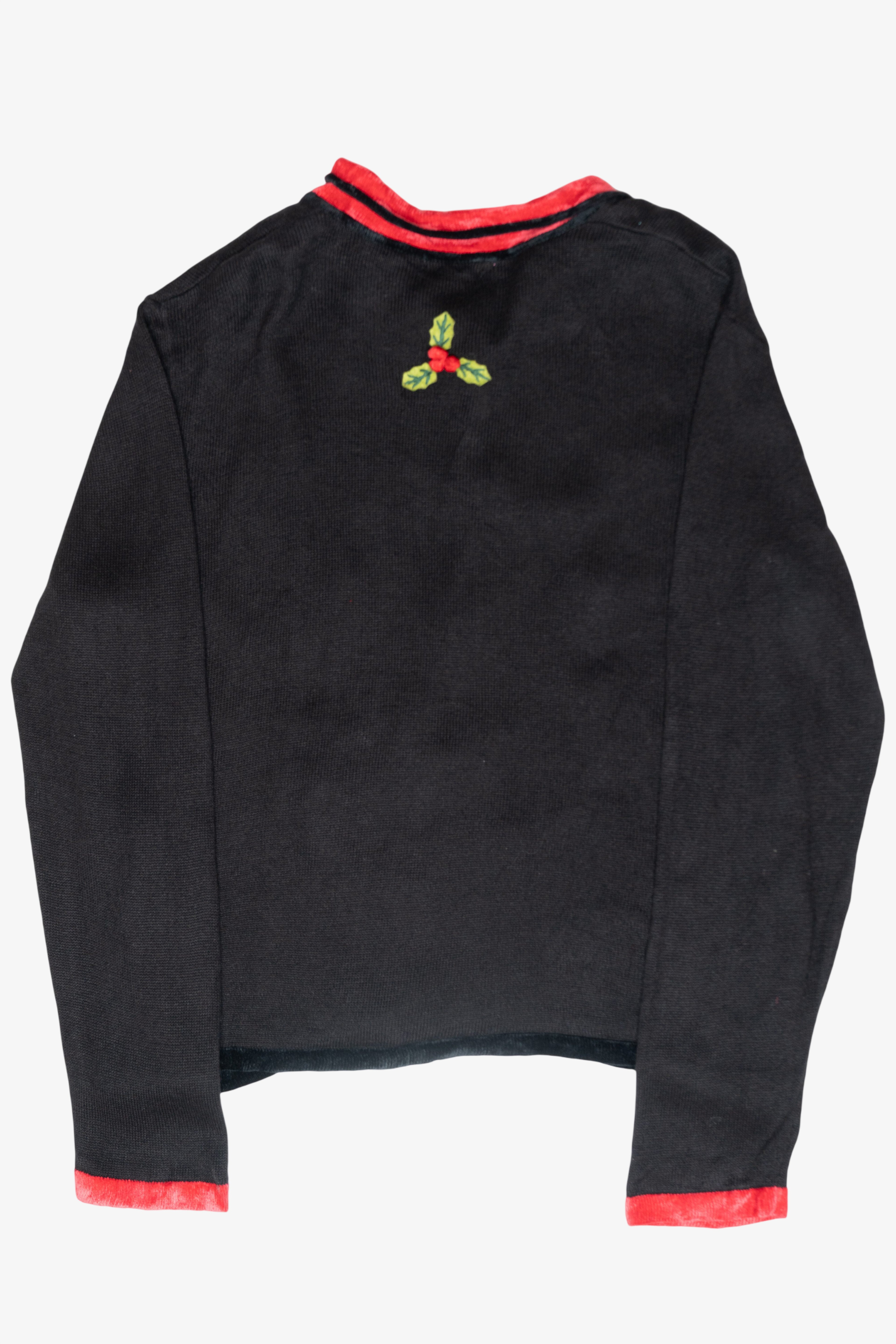 Cardinals Velvet Collar Vintage Ugly Christmas Cardigan (2000s)