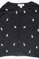 Mini Button Snowmen Vintage Ugly Christmas Cardigan (2000s)