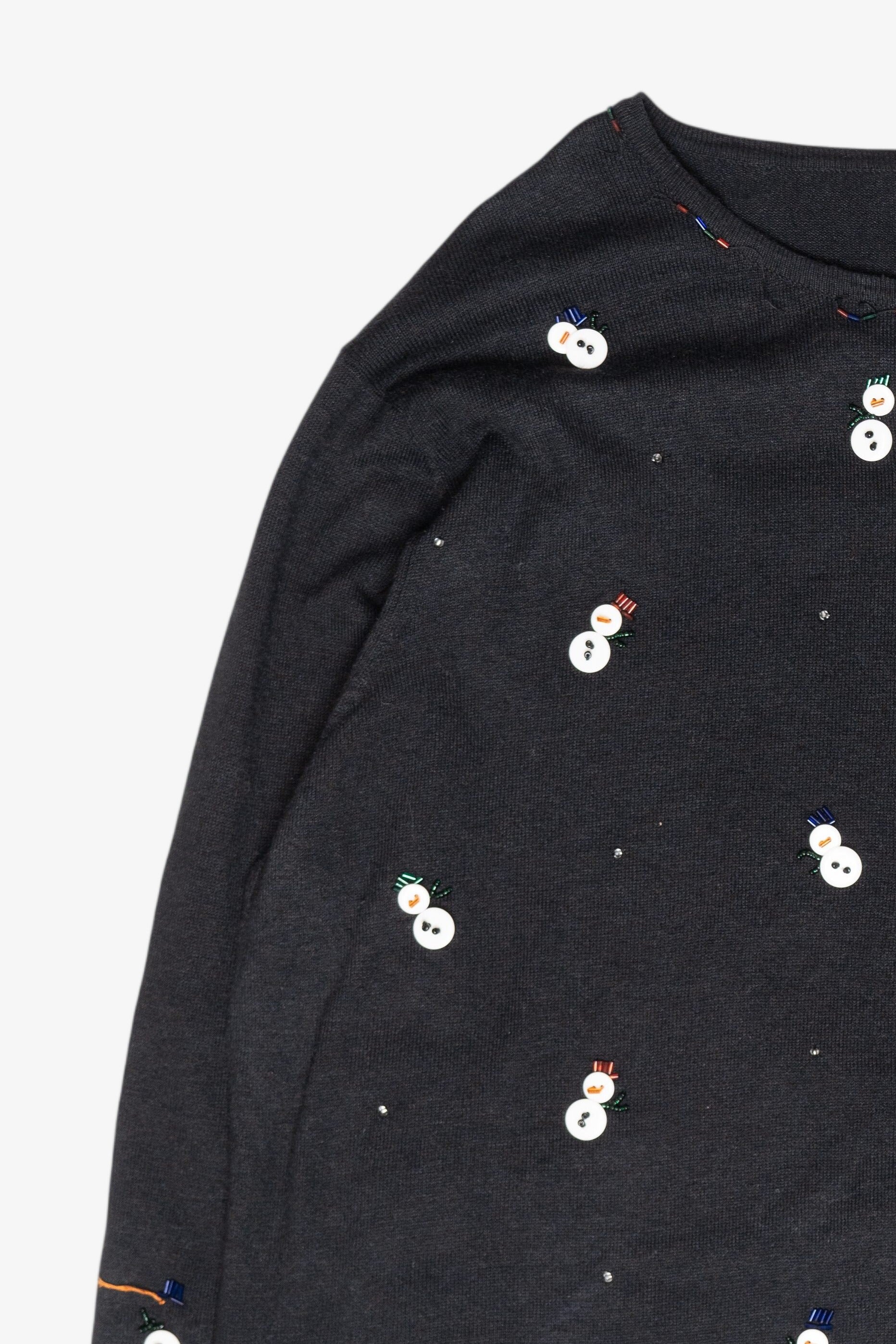 Mini Button Snowmen Vintage Ugly Christmas Cardigan (2000s)