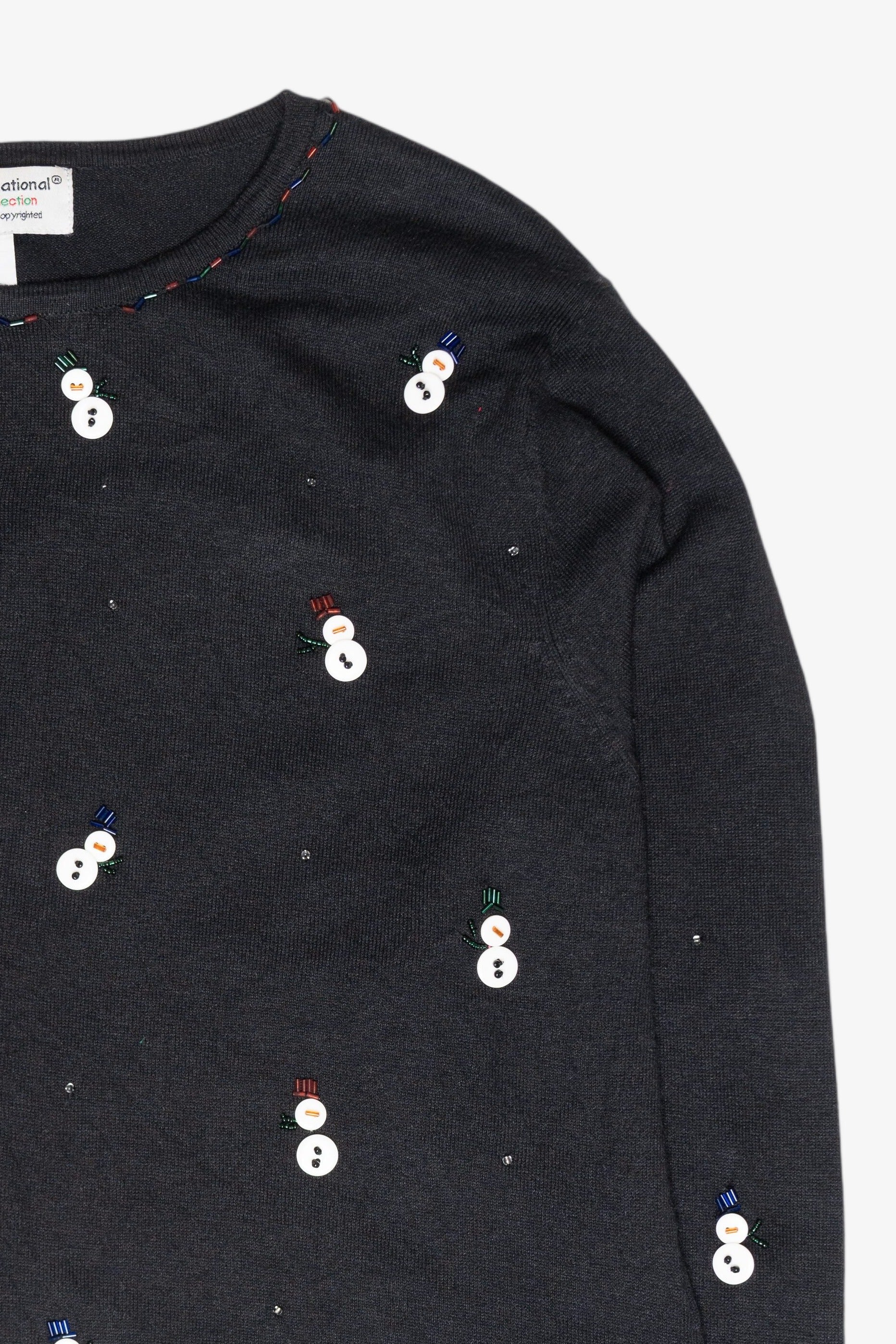 Mini Button Snowmen Vintage Ugly Christmas Cardigan (2000s)