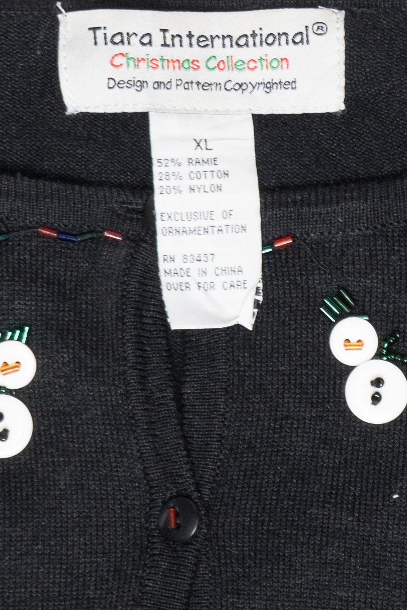 Mini Button Snowmen Vintage Ugly Christmas Cardigan (2000s)