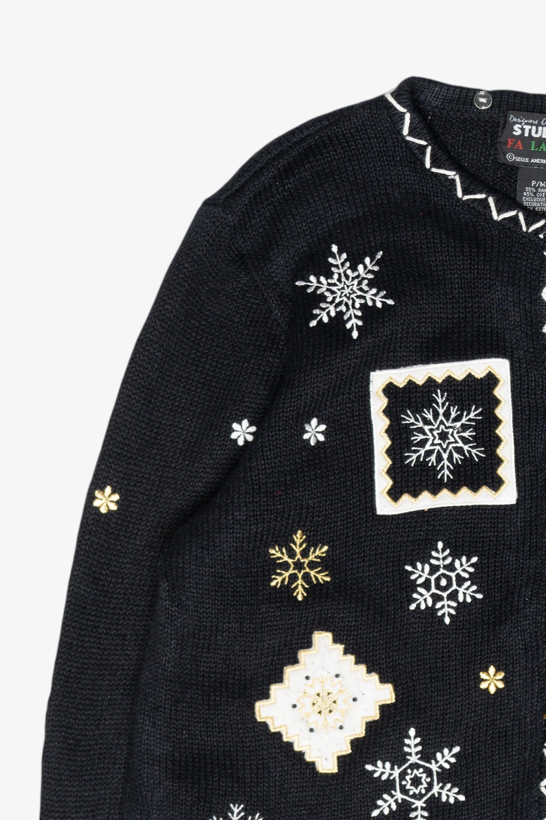 Snowflakes Vintage Ugly Christmas Cardigan