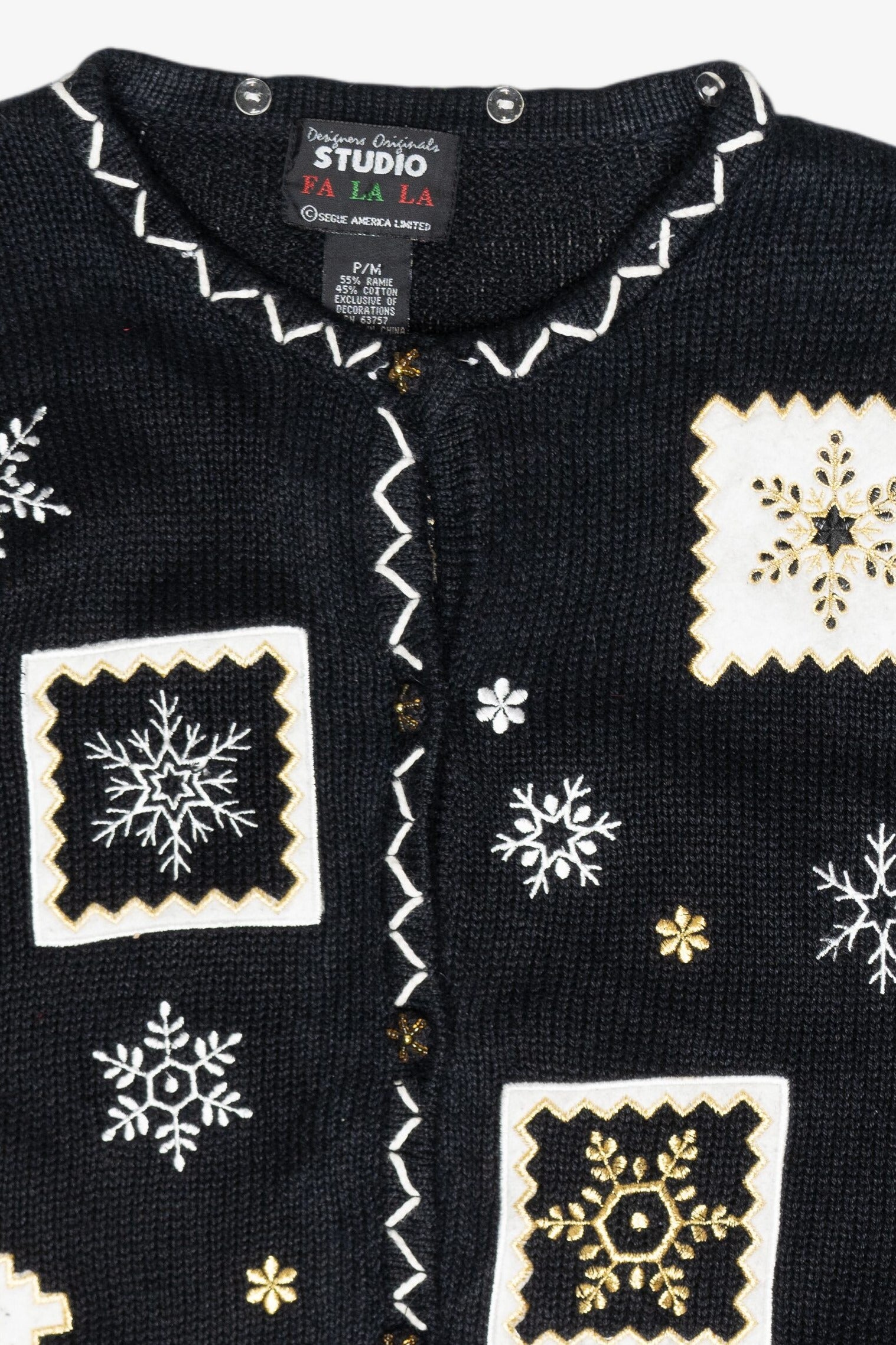Snowflakes Vintage Ugly Christmas Cardigan