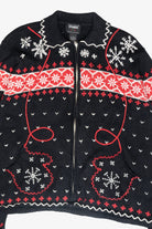Mitten Pocket Vintage Ugly Christmas Cardigan (1990s)