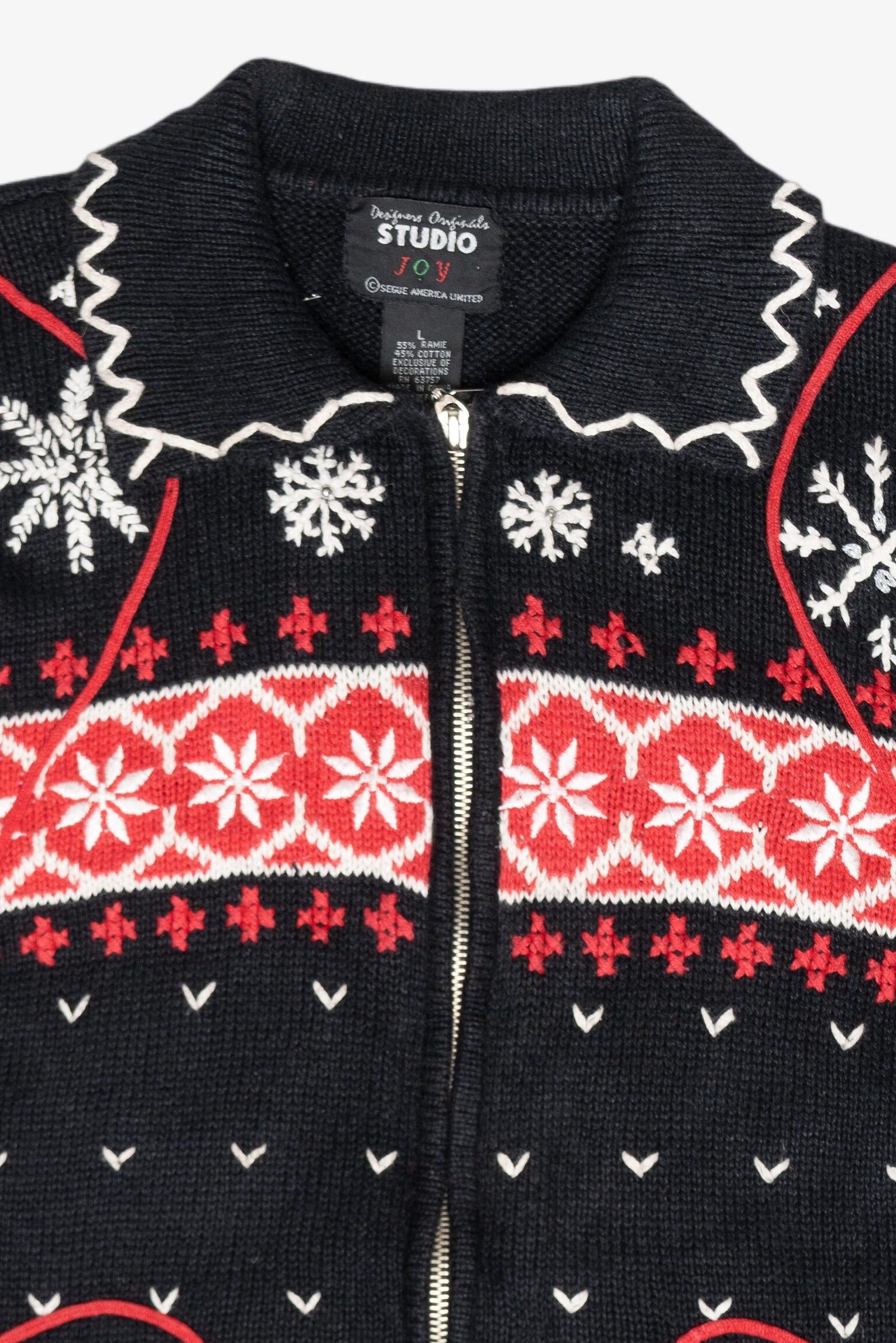 Mitten Pocket Vintage Ugly Christmas Cardigan (1990s)