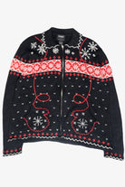 Mitten Pocket Vintage Ugly Christmas Cardigan (1990s)