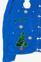 Tophat Snowmen Vintage Ugly Christmas Cardigan (1990s)