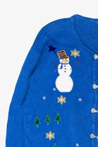 Tophat Snowmen Vintage Ugly Christmas Cardigan (1990s)