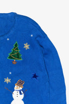 Tophat Snowmen Vintage Ugly Christmas Cardigan (1990s)