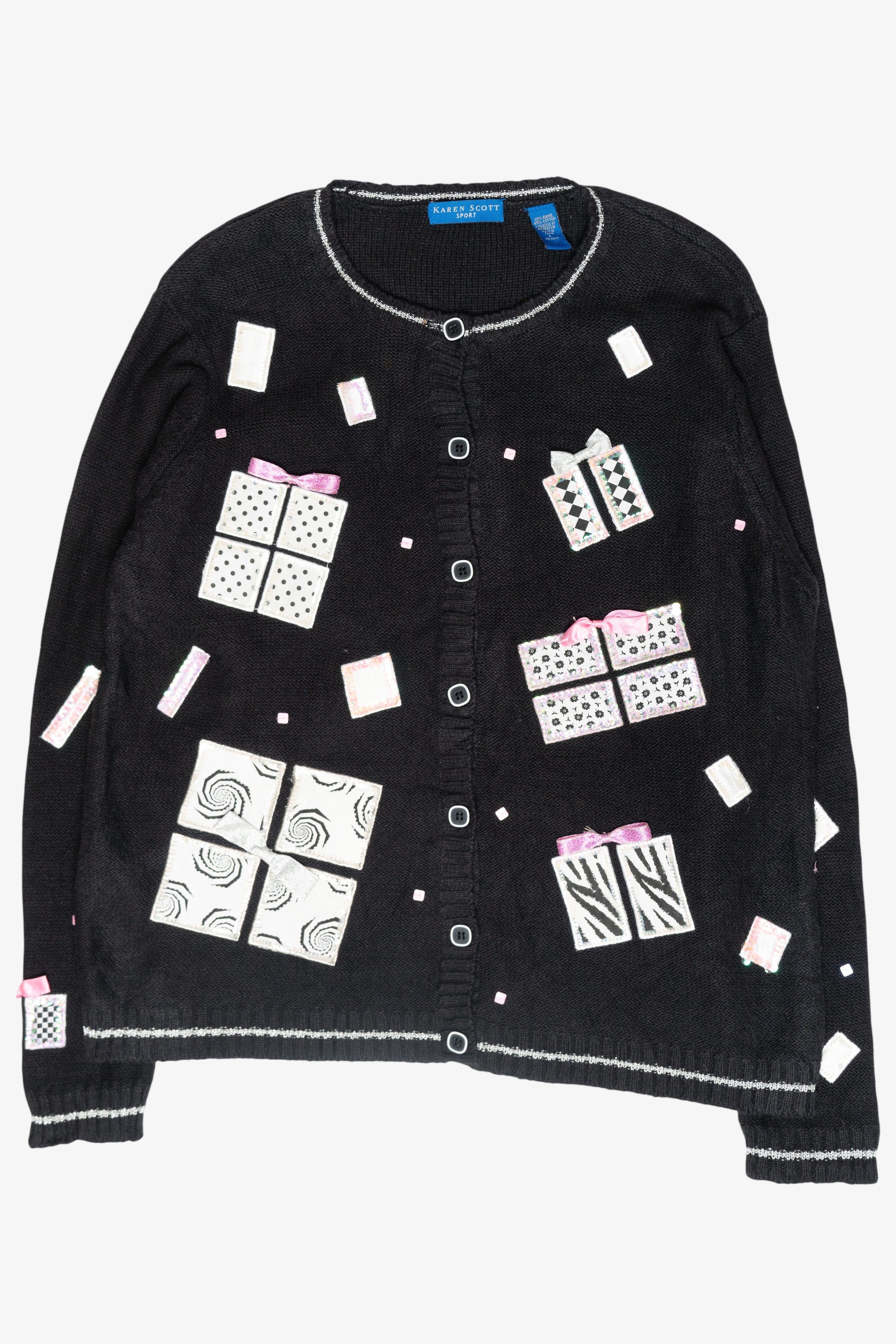 Glitzy Presents Vintage Ugly Christmas Cardigan (2000s)