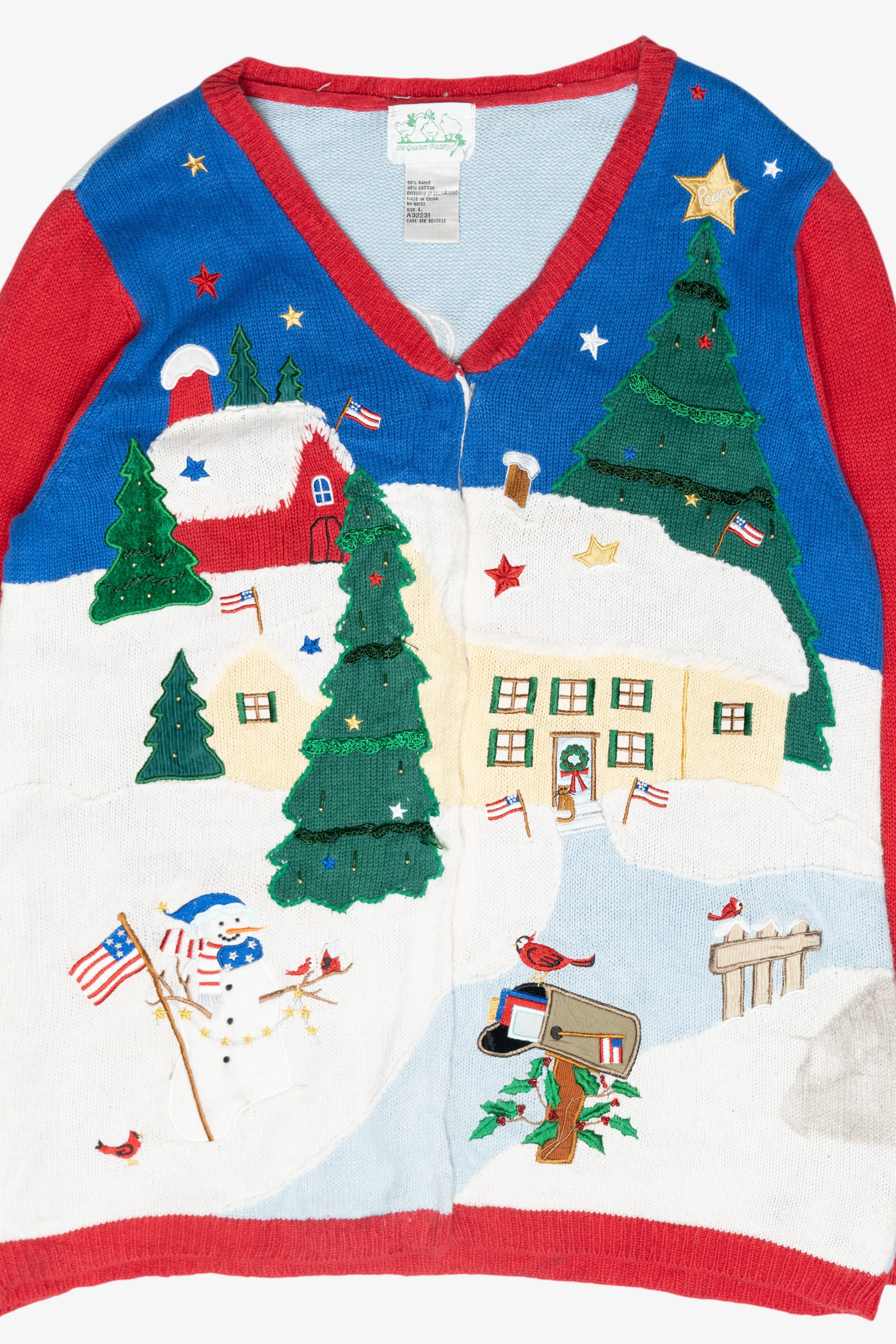 Patriotic Vintage Ugly Christmas Cardigan (1990s)