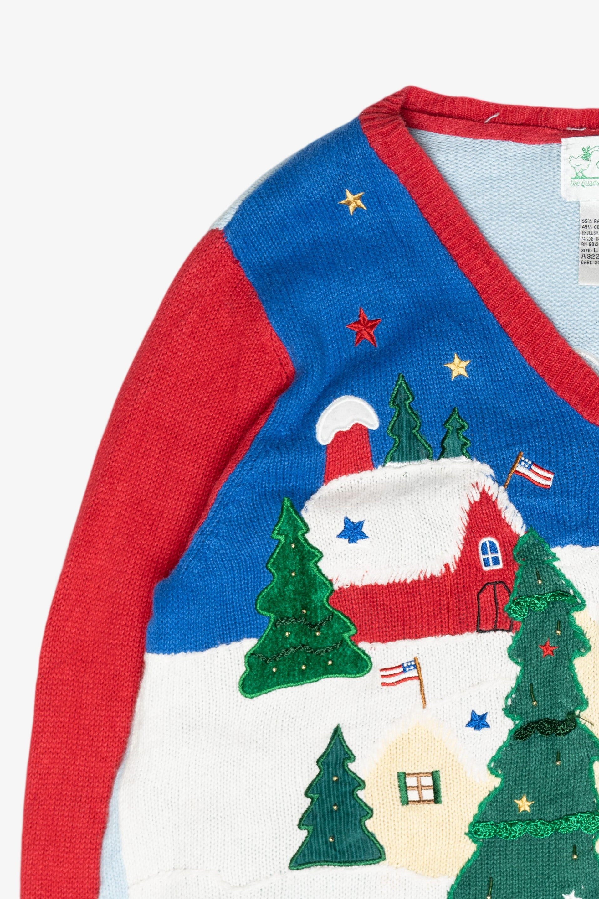 Patriotic Vintage Ugly Christmas Cardigan (1990s)