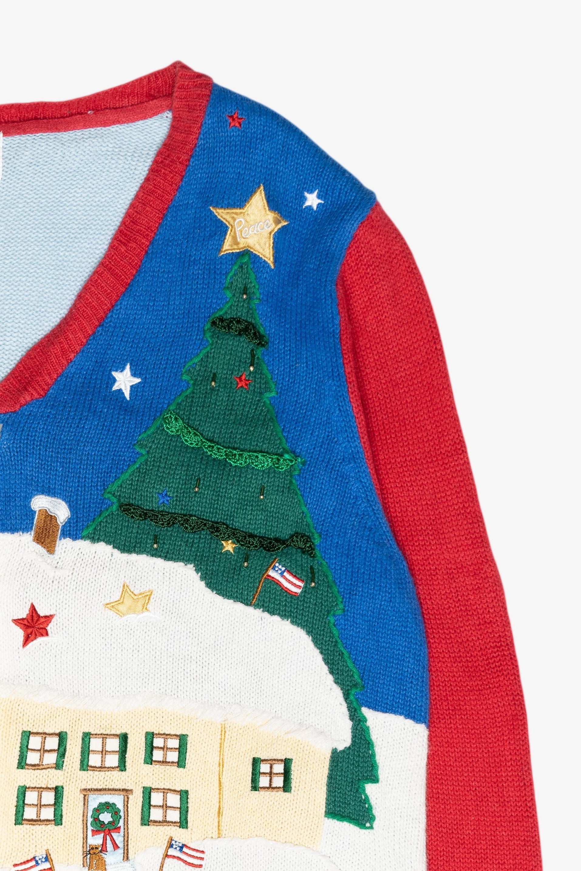Patriotic Vintage Ugly Christmas Cardigan (1990s)