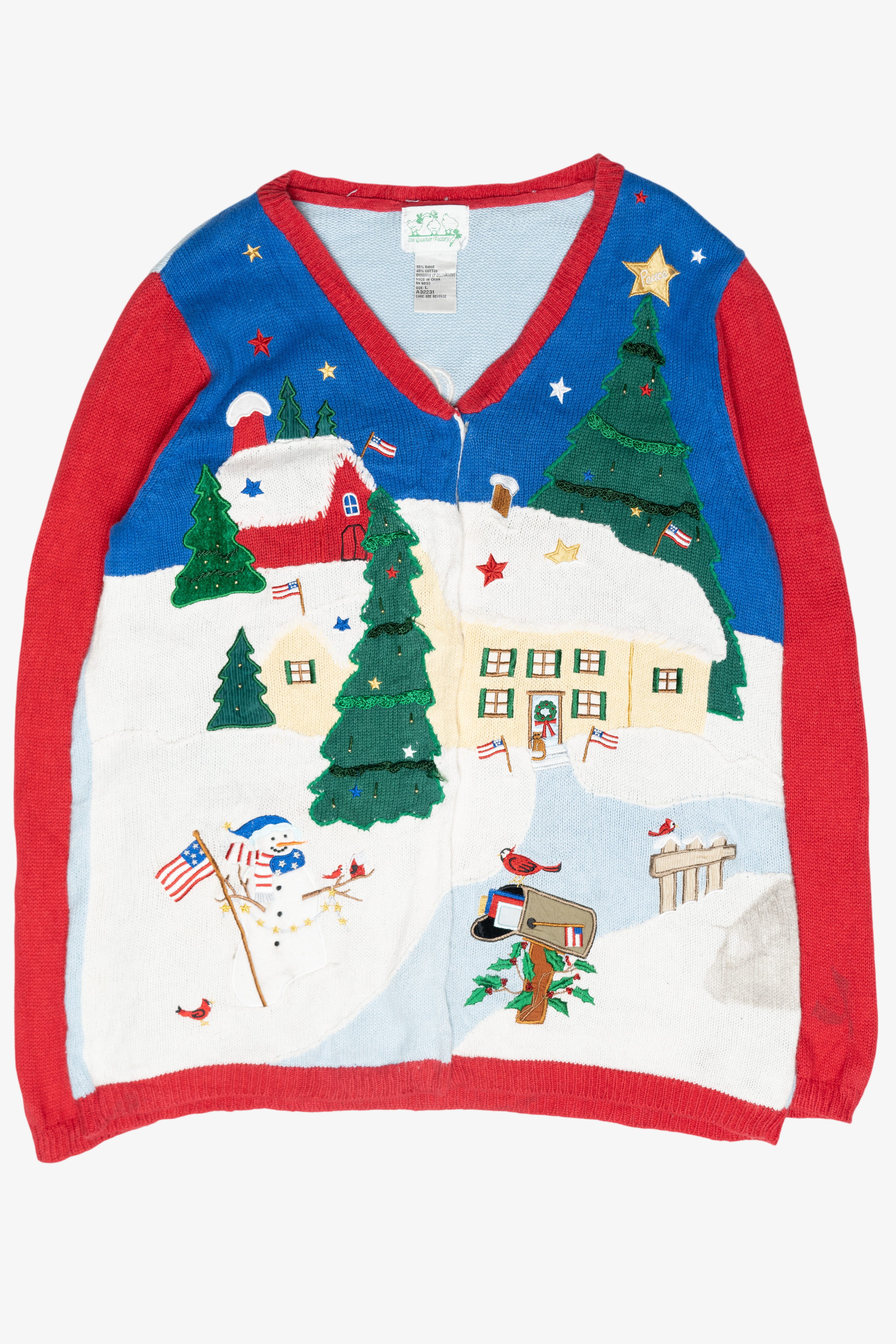 Patriotic Vintage Ugly Christmas Cardigan (1990s)