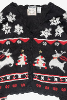 Snowflakes Fair Isle Style Vintage Ugly Christmas Cardigan (1990s)